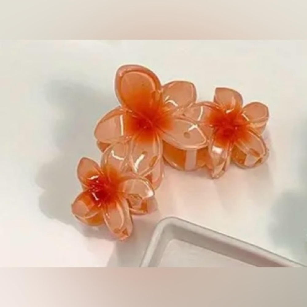 Orange Sherbet & Orange Cream Hair Clip, New, Large